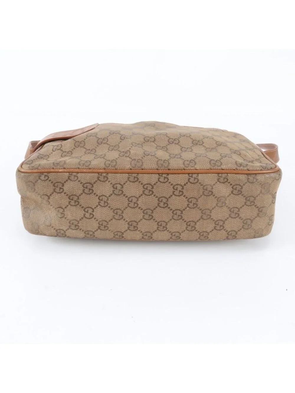 Gucci GG Supreme Leather Shoulder Bag Messenger Business Brown